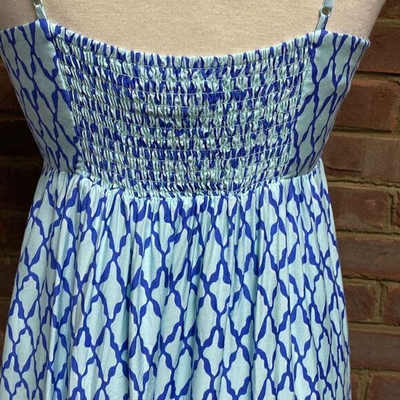 Vineyard Vines Lattice Print Tie Front Maxi Dress Size 10 - Picture 7 of 9